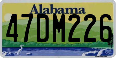 AL license plate 47DM226