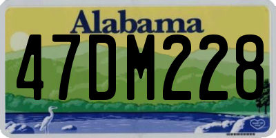 AL license plate 47DM228