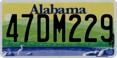 AL license plate 47DM229