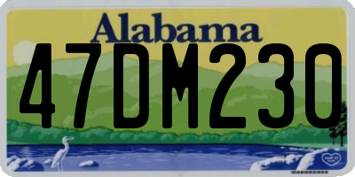 AL license plate 47DM230