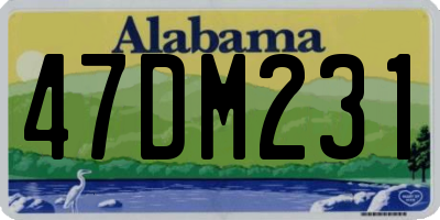 AL license plate 47DM231
