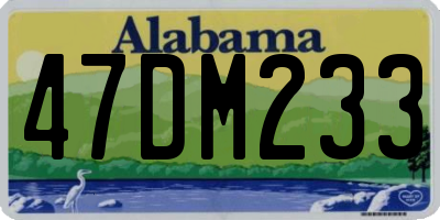 AL license plate 47DM233