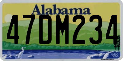AL license plate 47DM234