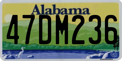 AL license plate 47DM236
