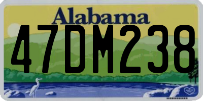 AL license plate 47DM238