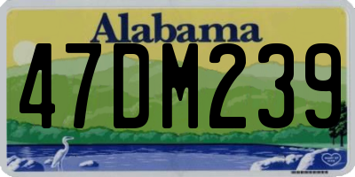 AL license plate 47DM239
