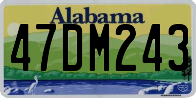 AL license plate 47DM243