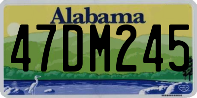 AL license plate 47DM245