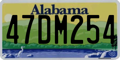 AL license plate 47DM254