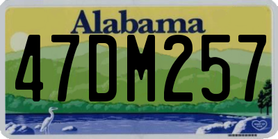 AL license plate 47DM257