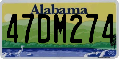 AL license plate 47DM274