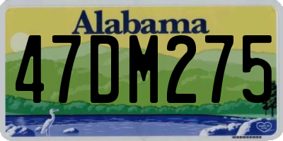 AL license plate 47DM275