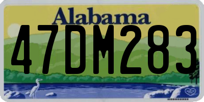 AL license plate 47DM283