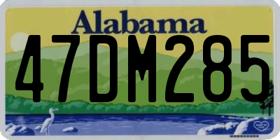 AL license plate 47DM285