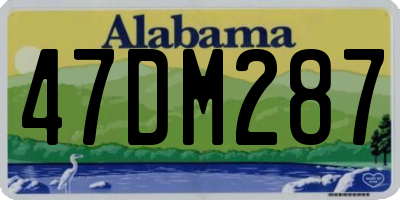 AL license plate 47DM287