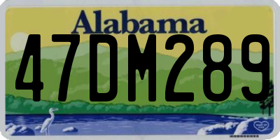 AL license plate 47DM289