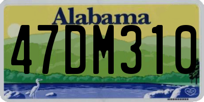 AL license plate 47DM310