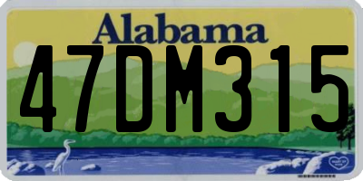 AL license plate 47DM315