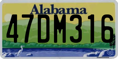 AL license plate 47DM316