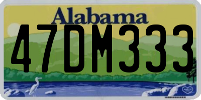 AL license plate 47DM333