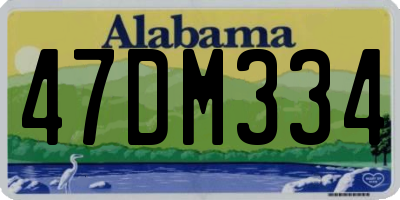 AL license plate 47DM334