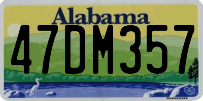 AL license plate 47DM357