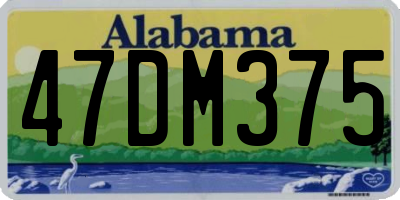AL license plate 47DM375
