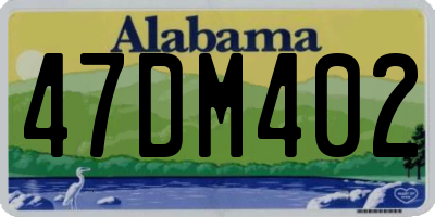 AL license plate 47DM402