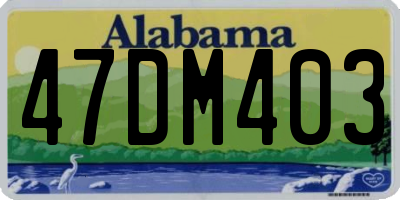 AL license plate 47DM403