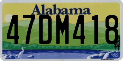AL license plate 47DM418