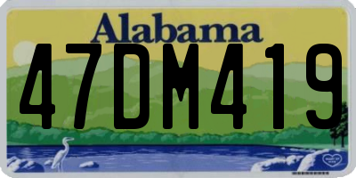 AL license plate 47DM419