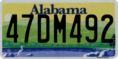 AL license plate 47DM492