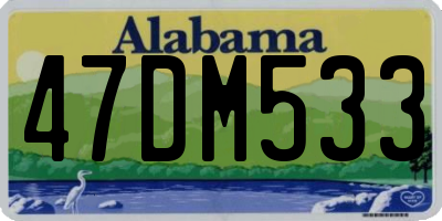 AL license plate 47DM533