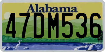 AL license plate 47DM536