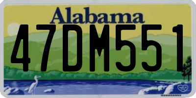 AL license plate 47DM551