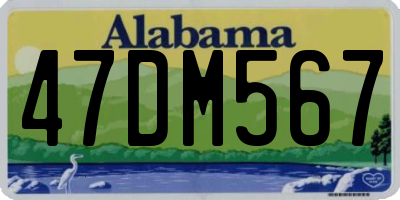 AL license plate 47DM567