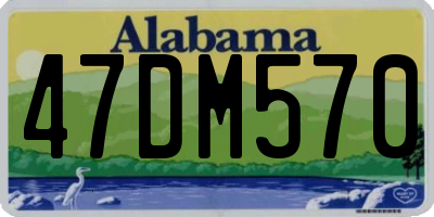 AL license plate 47DM570