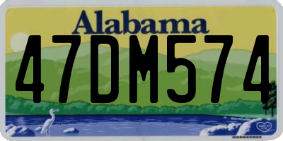AL license plate 47DM574