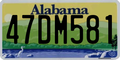 AL license plate 47DM581