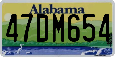 AL license plate 47DM654