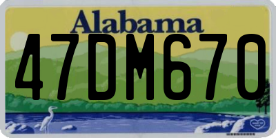 AL license plate 47DM670