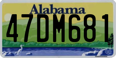 AL license plate 47DM681