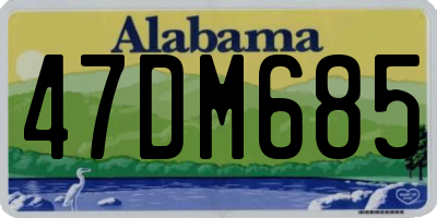 AL license plate 47DM685