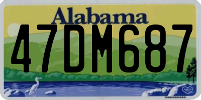 AL license plate 47DM687