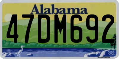 AL license plate 47DM692