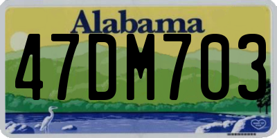 AL license plate 47DM703