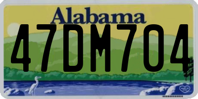AL license plate 47DM704