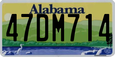 AL license plate 47DM714