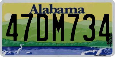 AL license plate 47DM734