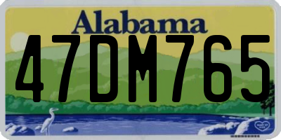 AL license plate 47DM765